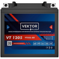 АКБ VEKTOR VT 1205 EB5-3 YTX5L-BS, YTX5L (113 x 70 x 105) 5Ач (CT1205)