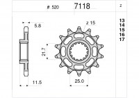 Звезда ведущая Ognibene 7118-Z16 (JTF1902.16)
