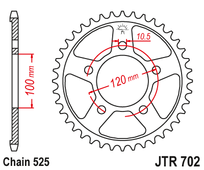 Звезда ведомая JTR702.42