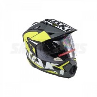 Шлем (мотард) Ataki JK802 Rampage Hi-Vis желтый/серый матовый  S