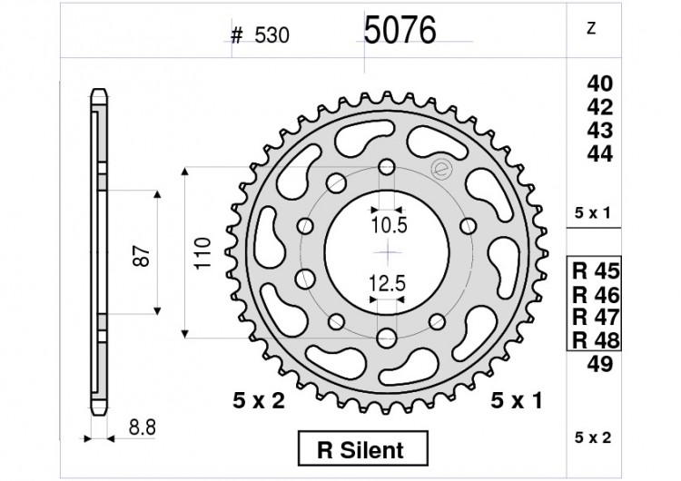 Звезда ведомая Ognibene 5076-R47 (JTR829.47)
