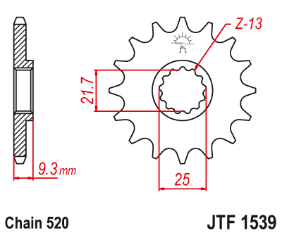Звезда ведущая JTF1539.14RB
									купить с доставкой Звезда ведущая JTF1539.14RB