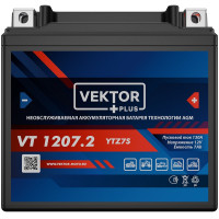 АКБ VEKTOR VT 1207.2 EBZ7-3 YTZ6V, YTZ7S (113 x 70 x 105) 6Ач (CT1207.2)