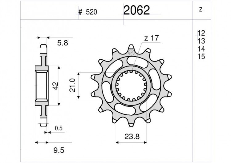 Звезда ведущая Ognibene 2062-Z13 (JTF284.13)