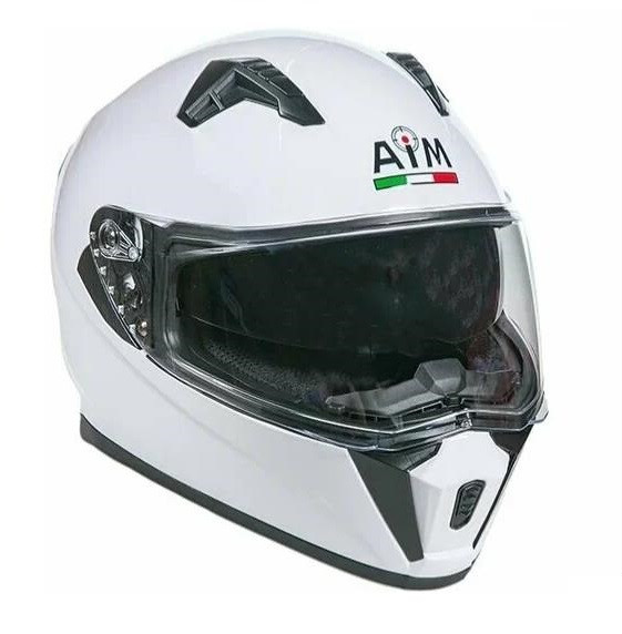 Шлем (интеграл) AiM JK320 белый глянцевый, XL