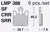 Колодки дискового тормоза AP Racing LMP388 SF  (FDB2164 / FDB2203 / FA369)