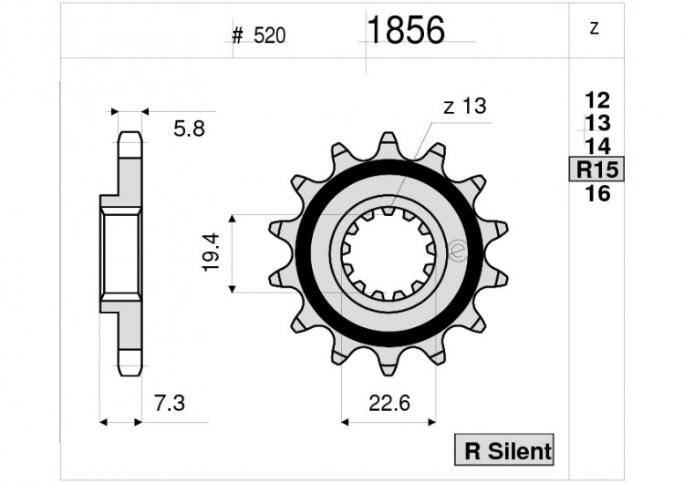 Звезда ведущая Ognibene 1856-R15 (JTF434.15)