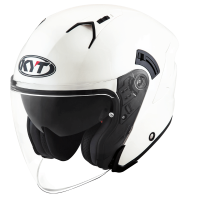 Шлем (открытый со стеклом) KYT NF-J белый глянцевый - S