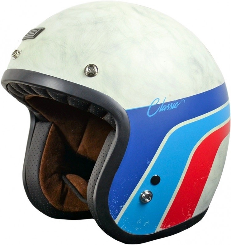 Шлем (открытый) ORIGINE PRIMO Classic белый/синий/красный матовый  S