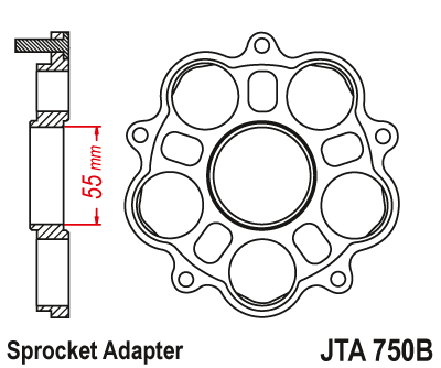 Адаптер задней звезды JT - Ducati