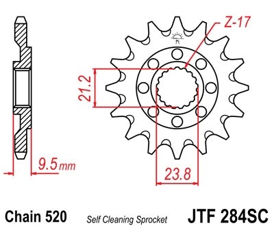 Звезда ведущая JTF284.13 SC (с самоочисткой)