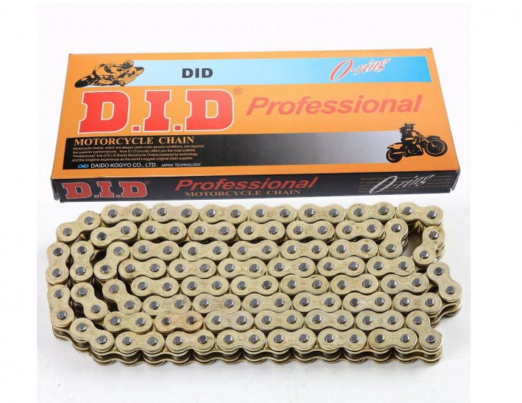 Цепь приводная для мотоцикла, DID 520HV-120L, золотая