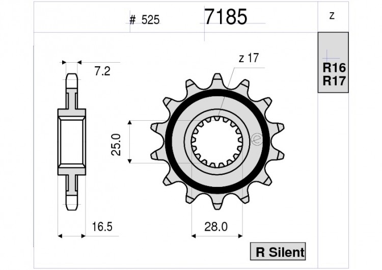 Звезда ведущая Ognibene 7185-R17 (JTF1904.17)