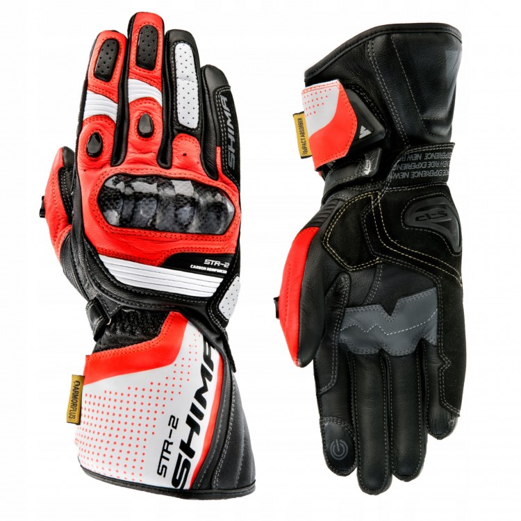 Мотоперчатки SHIMA STR-2 RED FLUO M