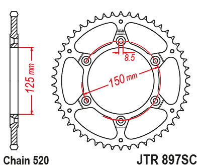 Звезда ведомая JTR897.42sc