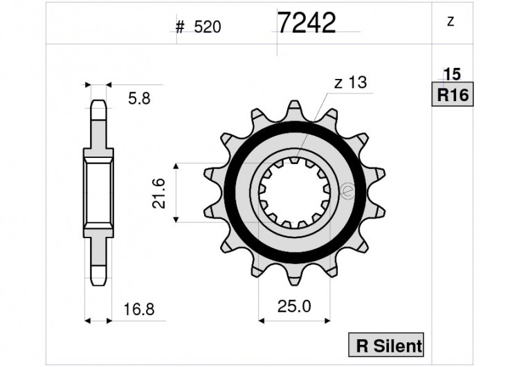 Звезда ведущая Ognibene 7242-R17 (JTF1373.17 / JTF1381.17)