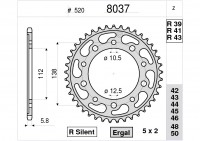 Звезда ведомая Ognibene 8037-R39 (JTR1303.39 / JTR1316.39)