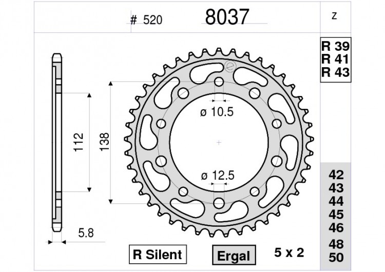 Звезда ведомая Ognibene 8037-R39 (JTR1303.39 / JTR1316.39)