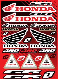 Лист наклеек Honda (красный)