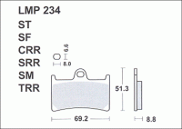 Колодки дискового тормоза AP Racing LMP234 TRR  (FDB605 / FA168 / FA252)