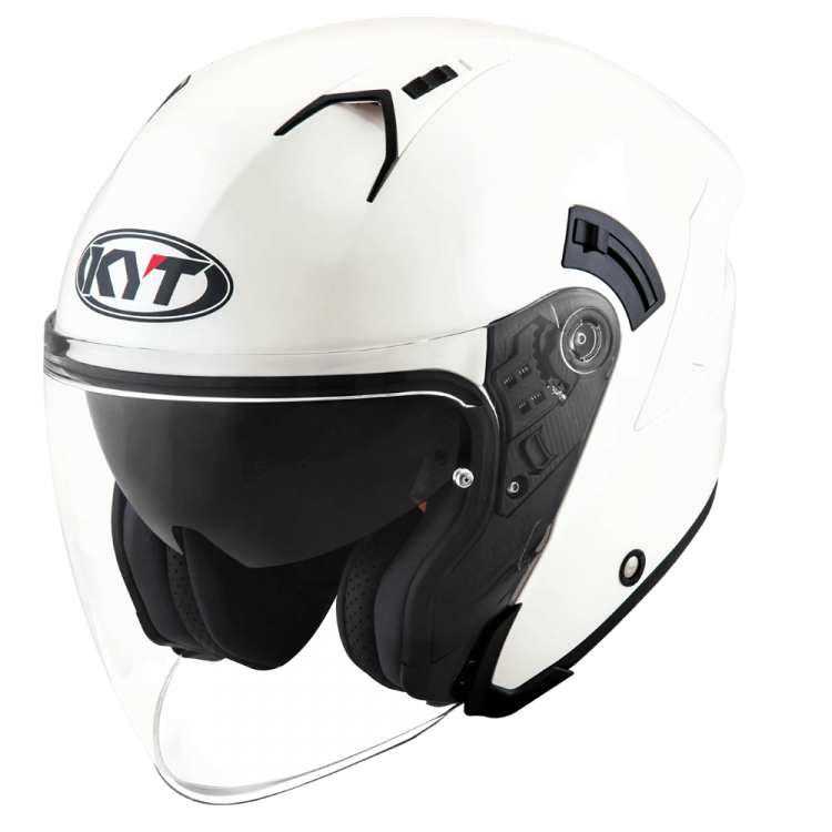 Шлем (открытый со стеклом) KYT NF-J белый глянцевый