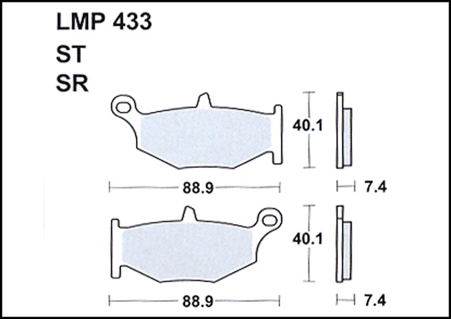 Колодки дискового тормоза AP Racing LMP433 ST  (FDB2213 / FA419)