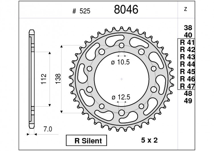 Звезда ведомая Ognibene 8046-R45 (JTR1304.45 / JTR1877.45)