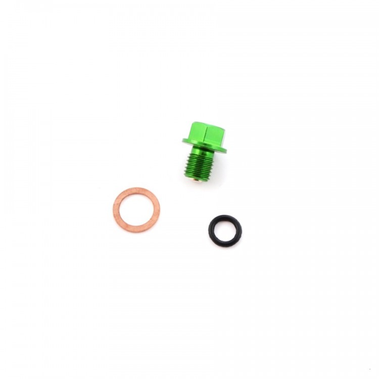 Пробка двигателя сливная с магнитом М12 х1,50  SM-PARTS зеленая