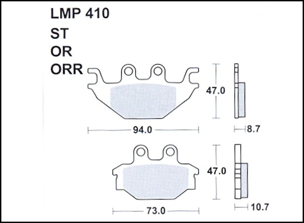 Колодки дискового тормоза AP Racing LMP410 OR (FDB2184 / FA377)