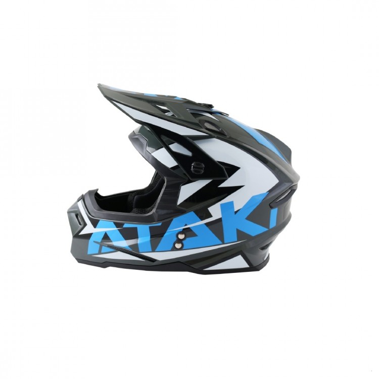 Шлем (кроссовый) Ataki JK801 Rampage серый/синий глянцевый