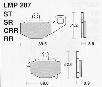Колодки дискового тормоза AP Racing LMP287 ST  (FDB2012 / FA192)