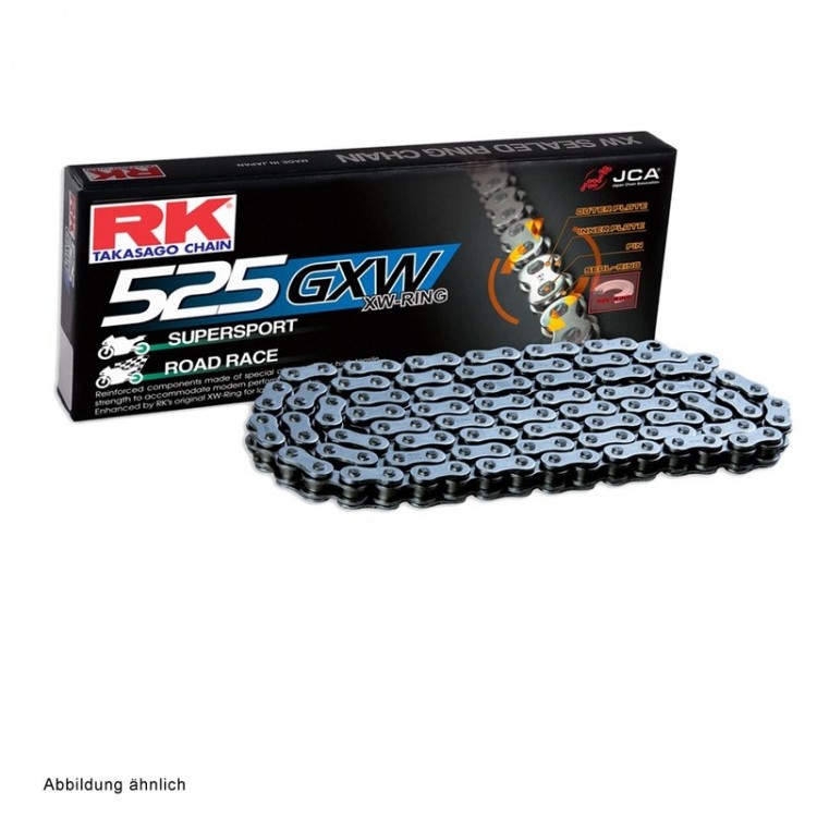 Цепь для мотоцикла RK Japan 525GXW-120 CLF (XW-Ring,заклепка)