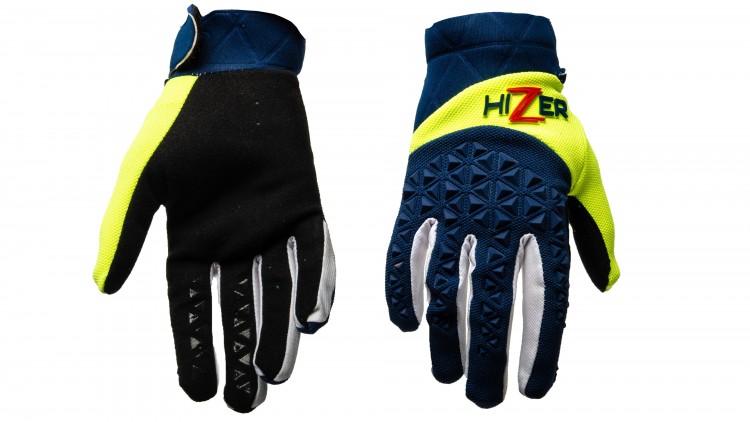 Мотоперчатки  HIZER #3 сине желтые (XL)