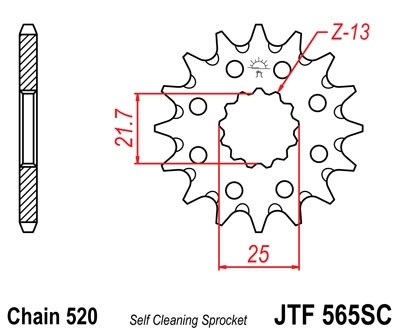 Звезда ведущая JTF565.14 SC (с самоочисткой)
