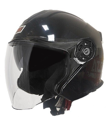 Шлем (открытый со стеклом) Origine Palio Solid черный глянцевый