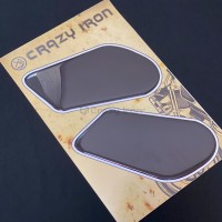 Наклейка на бак Crazy Iron, боковая скругленная, черная