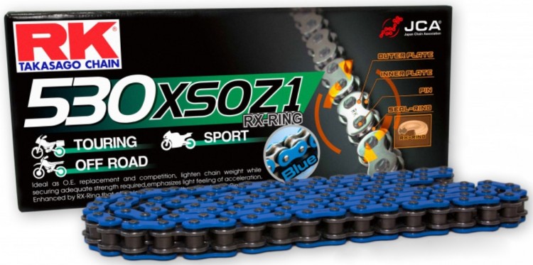 Цепь для мотоцикла RK Japan 530XSOZ1-120BB CLF (RX-Ring.заклепка)