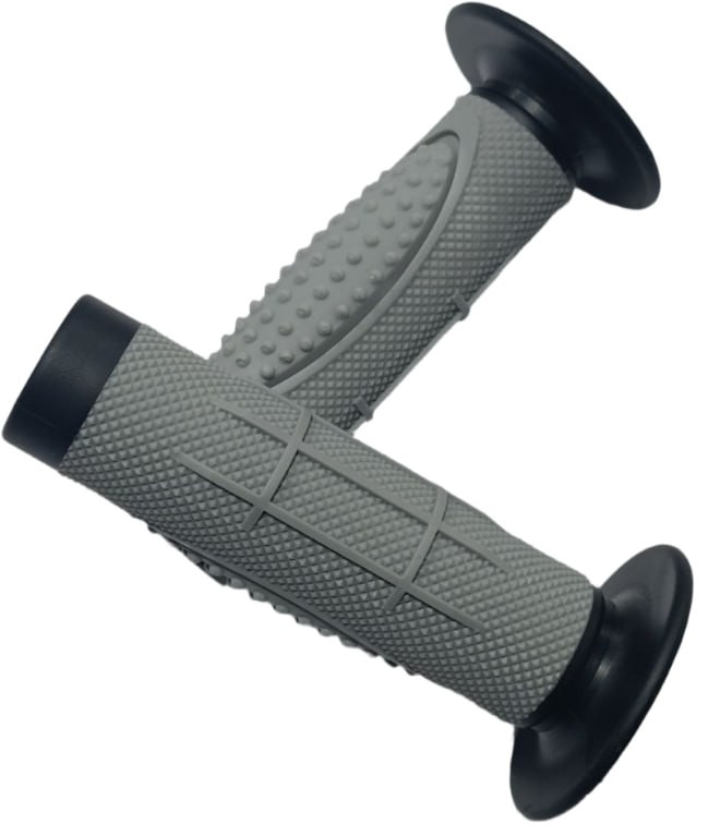 Грипсы руля ACCEL, без отверстия, мягкие, трехкомпонентные , черный/серый