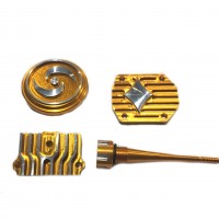 Комплект крышек ГБЦ CNC + щуп YX140 / 150-5 - желтые