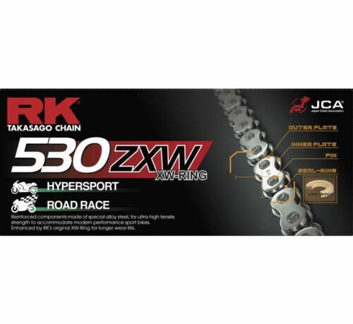 Цепь для мотоцикла RK Japan 530ZXW-120 CLF (XW-Ring,заклепка)