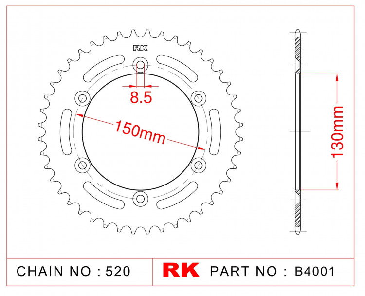 Звезда ведомая RK B4001-53 (JTR251.53)