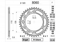 Звезда ведомая Ognibene 8060-R45 (JTR486.45)