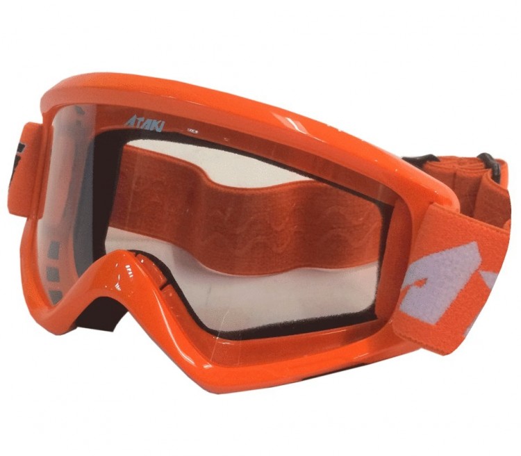Очки для мотокросса детские ATAKI HB-115 оранжевые глянцевые