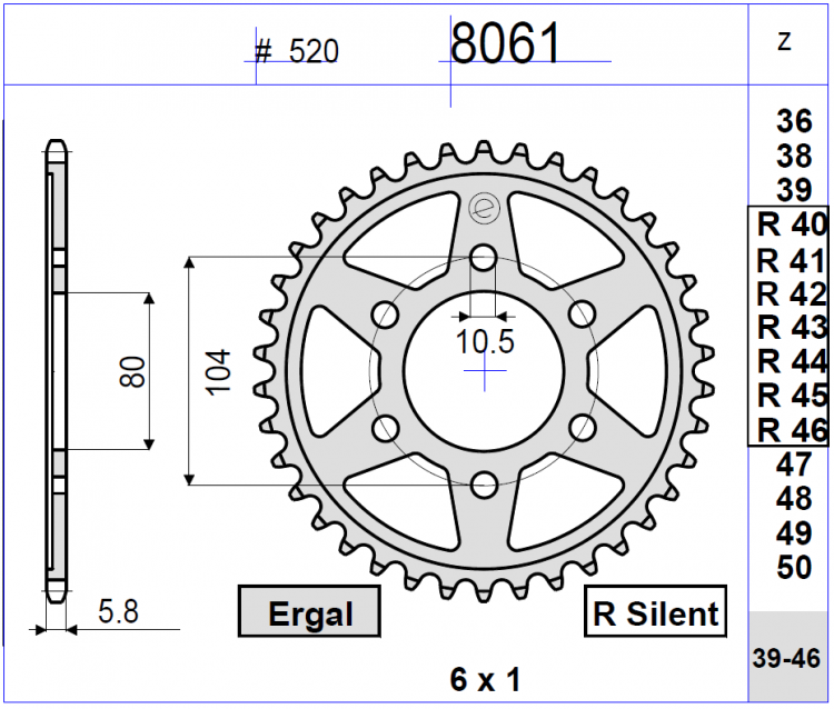 Звезда ведомая Ognibene 8061-R43 (JTR1478.43 / JTR478.43)