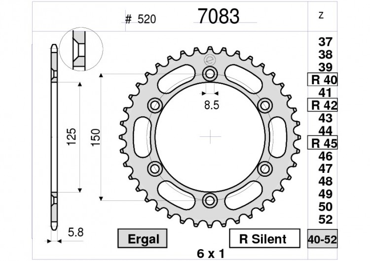 Звезда ведомая Ognibene 7083-Z42 (JTR897.42)