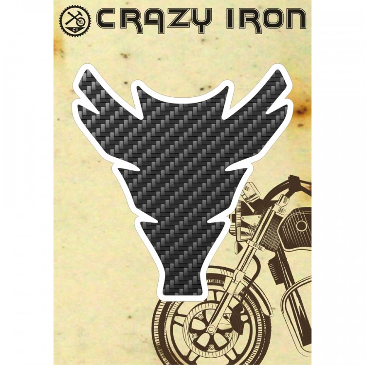 Наклейка на бак Crazy Iron, под карбон №3