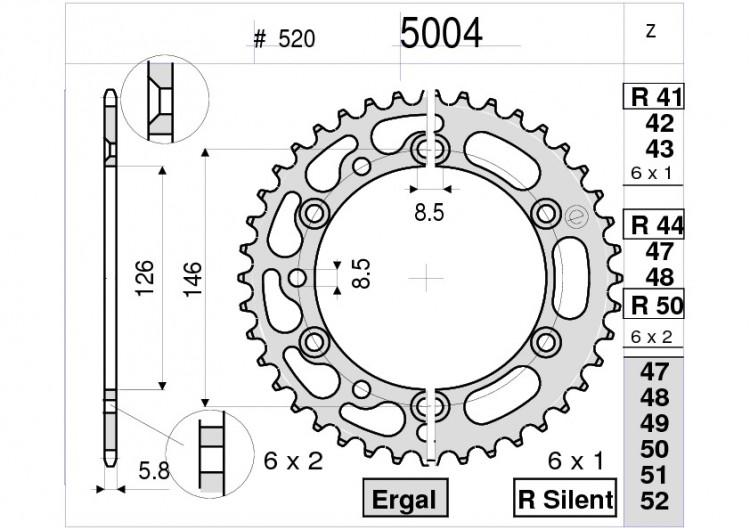Звезда ведомая Ognibene 5004-R44 (JTR808.44)