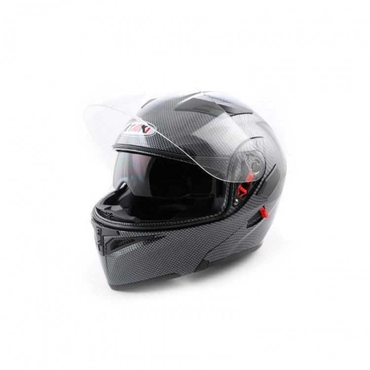 Шлем (модуляр) Ataki FF902 Carbon черный/серый глянцевый