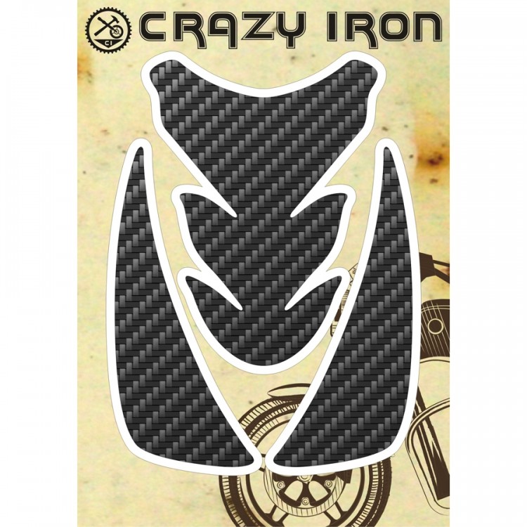Наклейка на бак + боковые Crazy Iron, под карбон
