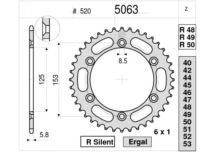 Звезда ведомая Ognibene 5063-R49 (JTR210.49)